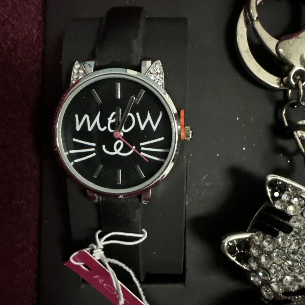 Rocawear Women’s Quartz Analog Watch‎ with Bling Kitty Keychain Gift Set